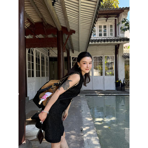 DUO智仙生  露米娜 暗黑新中式粗花呢连衣裙 商品图3