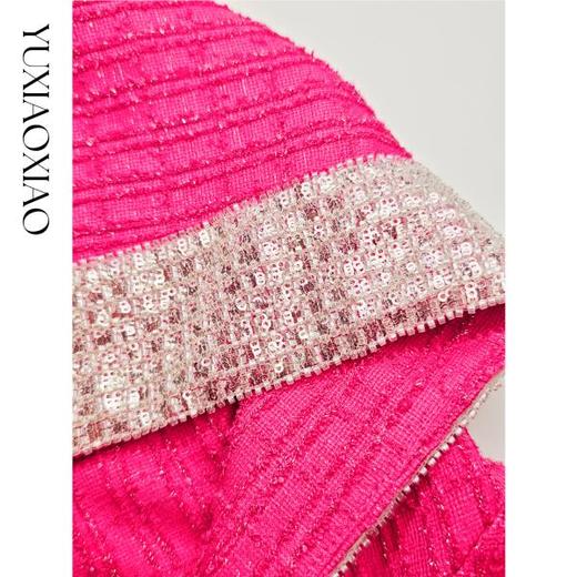 余潇潇【浓情时刻】轻奢重工时尚立体编织连帽外套&直筒长半裙套装 商品图2