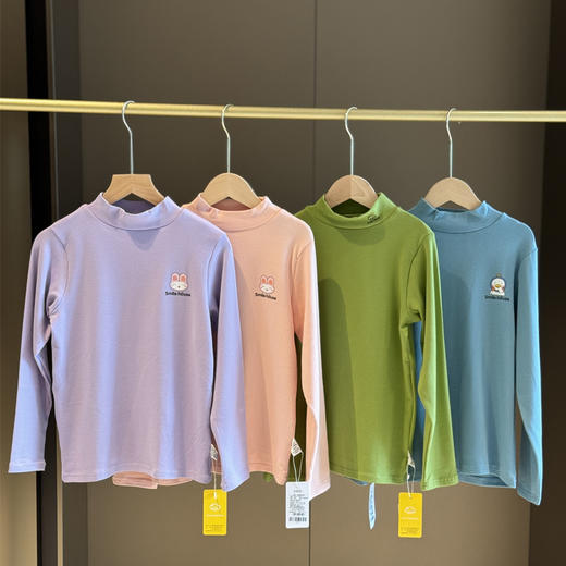 【3-5天发货】【59.9元/2件】笑乐屋儿童纯棉半高领打底衫男童女童长袖【2510“羊毛”服装】 商品图2