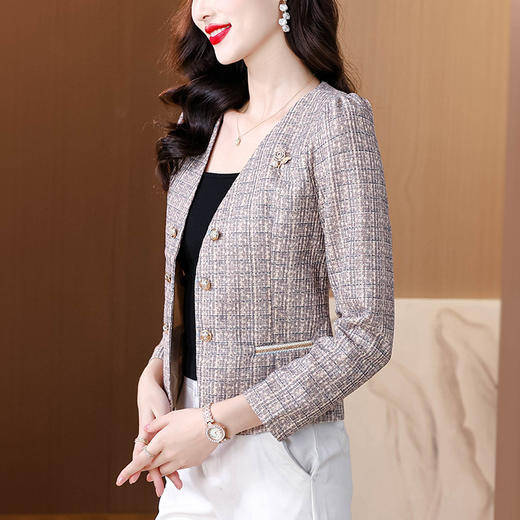 KQL E333N3105休闲西装外套宽松小西服妈妈上衣 商品图2