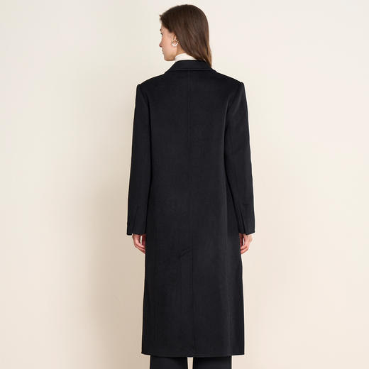 EITIE爱特爱气质收腰显瘦通勤黑色毛呢大衣外套冬季新款8014720 商品图4