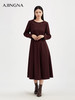 【商场同款】阿菁娜秋季新款船型领连衣裙大圆摆设计通勤日常两穿气质温柔风A30Q112008 商品缩略图2