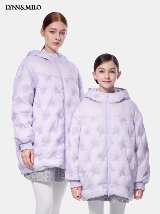 【春上新】8楼LYNN&MILO琳麦罗亲子女童2025秋冬新款绣花连帽羽绒服 商品图1