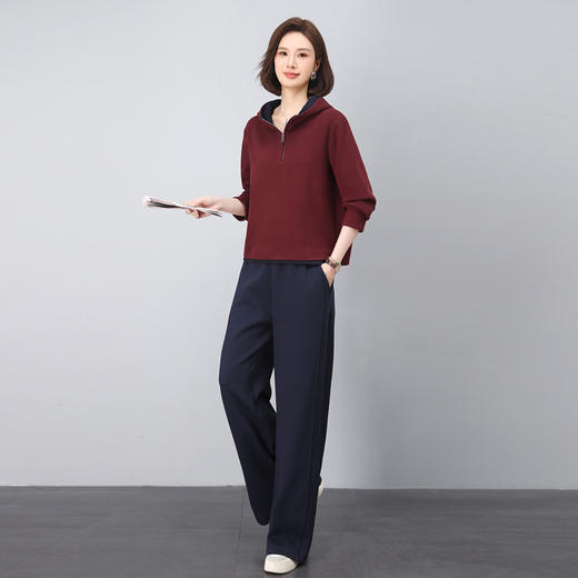 丁摩 休闲套装女春秋新款时尚高端运动减龄卫衣两件套5ZF-9956 商品图1