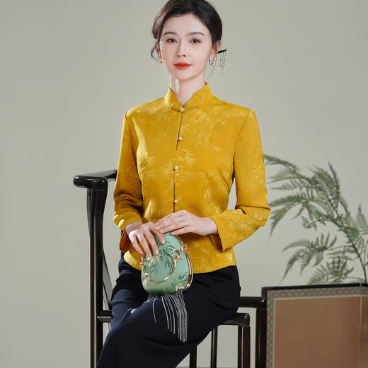 【金泽】改良新中式国风，前开襟长袖旗袍唐装上衣XGT-T25103 商品图2