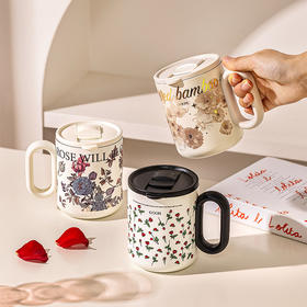 摩登主妇繁华系列保温马克杯女士高颜值2025新款水杯办公室杯子茶水分离杯