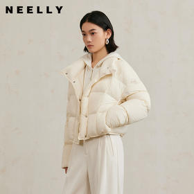 NEELLY纳俪商场同款冬季新款白鸭绒短款舒芙蕾轻法风羽绒服外套女N25104L04412