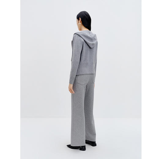 NEELLY纳俪商场同款冬季新款灰色直筒休闲裤女宽松运动风灰色长裤N25104H04502 商品图3