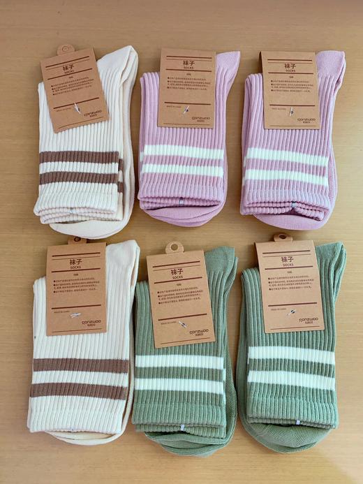 松植屋高弹男女同款运动船袜短袜中筒袜螺纹长袜羊毛袜毛巾袜，无印同款袜子 商品图9