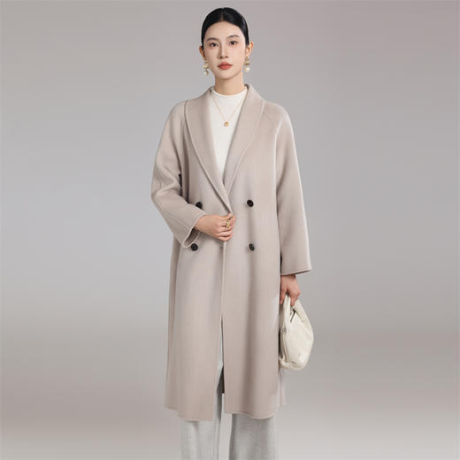 【清河羊毛羊绒专场】鹿展508 女士羊绒大衣 10%山羊绒 90%羊毛 商品图0
