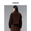 VIMAGE纬漫纪灯芯绒咖色休闲拉链复古翻领夹克外套女2025秋季新款V2410101 商品缩略图5