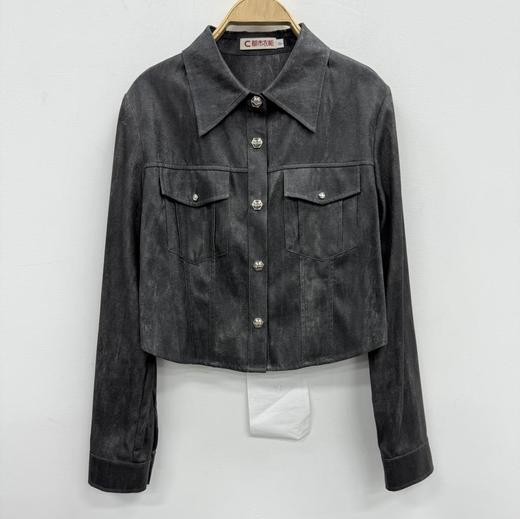 NC暗纹纽扣短款小外套50704（灰）秋季153030160321 商品图2