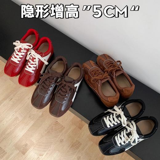 羊皮版！系带拼色内增高德训鞋女2025新款复古阿甘鞋运动鞋女 商品图3