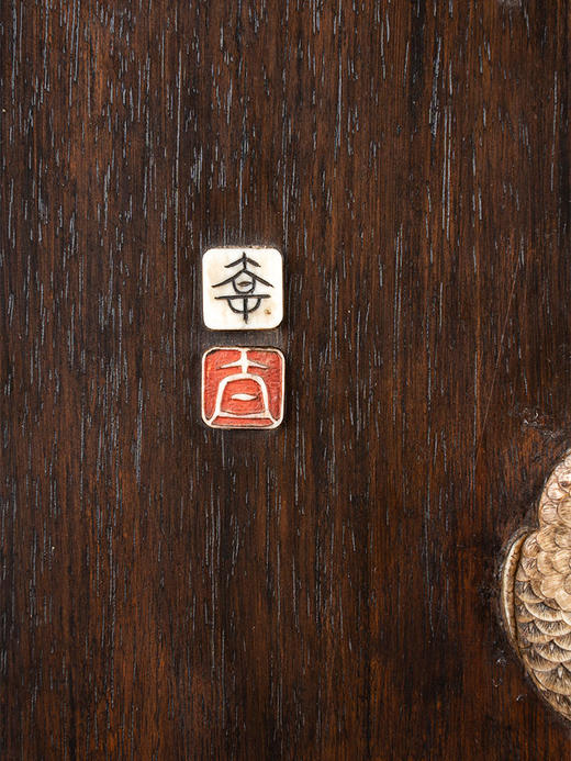 【已售】独角鹿西洋古董 19世纪末20世纪初日本明治时期出品「玲珑春雪」主题芝山镶嵌装饰画 商品图4