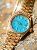 【已售】独角鹿西洋古董 20世纪瑞士钟表品牌出品18K黄金表链蓝珊瑚表盘蚝式恒动腕表 商品缩略图3