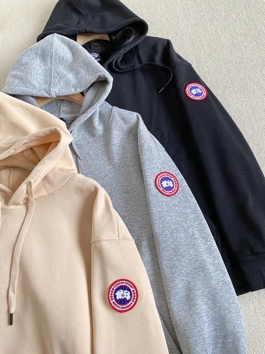 大鹅新款纯棉针织复合奥立绒休闲加厚连帽卫衣 商品图3