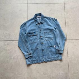 CAR***TT密歇根美式工装 复古蓝水洗做旧牛仔夹克外套