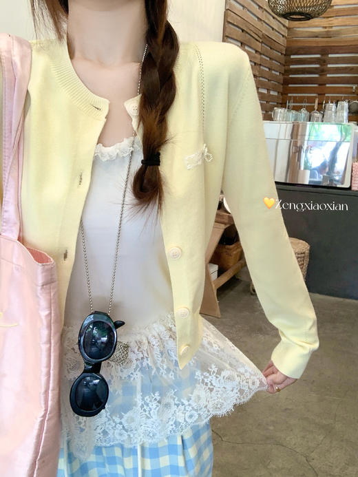 【169元任选2件】最后一波现货！韩系温柔风黄色长袖针织开衫 商品图9