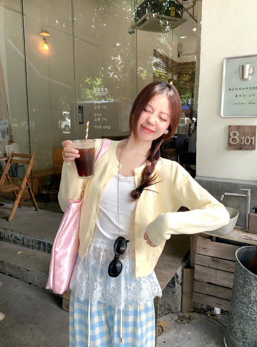 【169元任选2件】最后一波现货！韩系温柔风黄色长袖针织开衫 商品图6