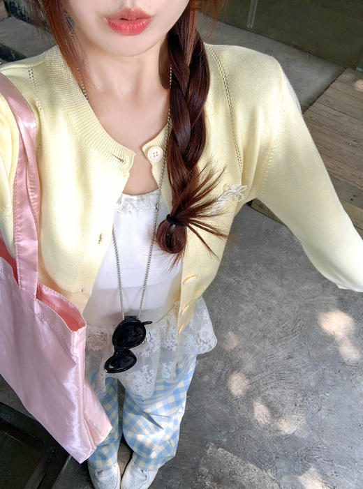 【169元任选2件】最后一波现货！韩系温柔风黄色长袖针织开衫 商品图7