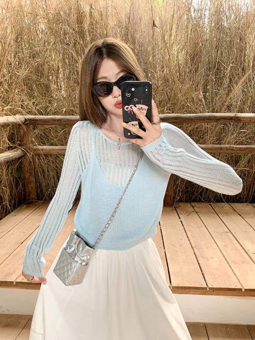 【129元任选2件】现货！简约高级感叠穿假两件长袖针织衫 商品图13