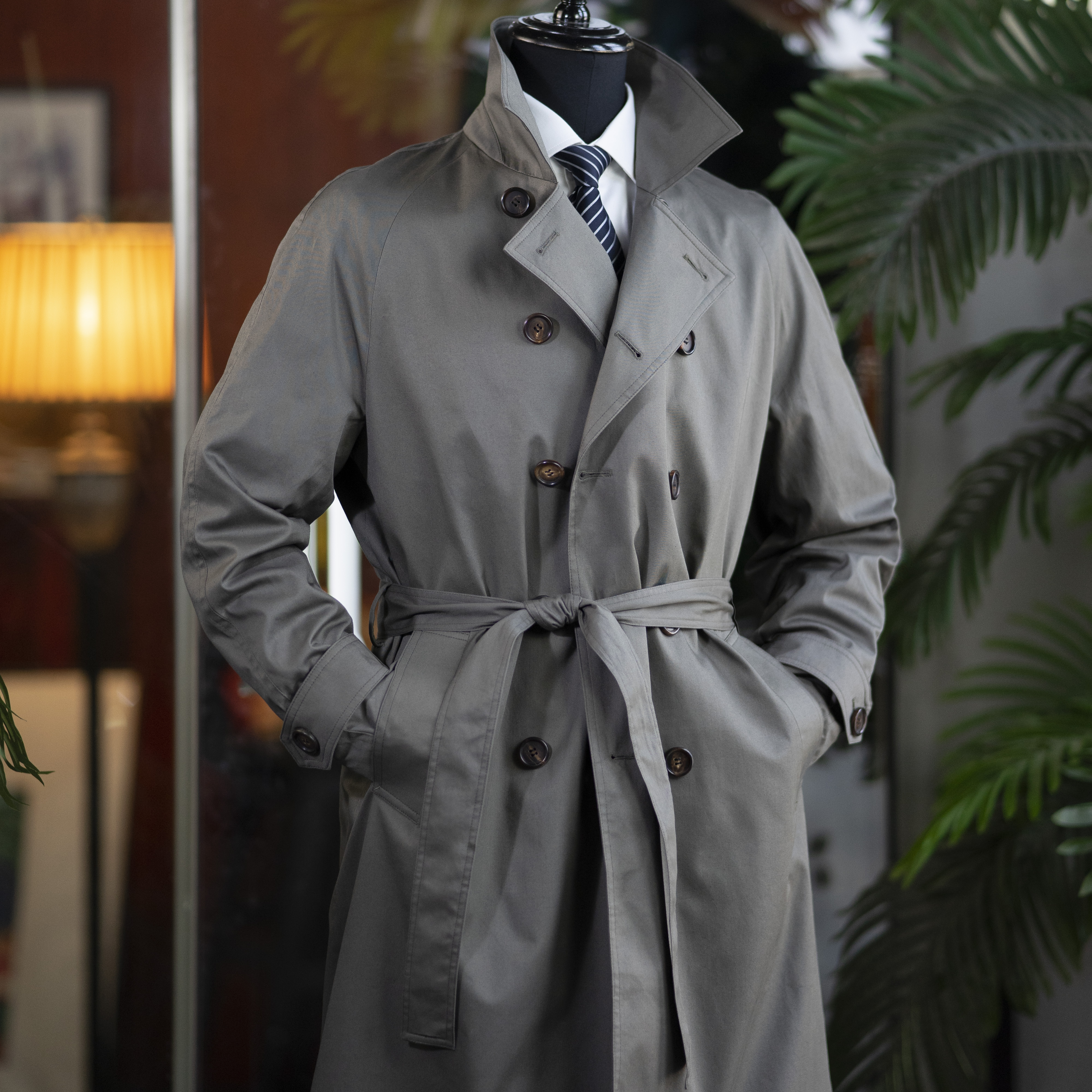 秋季新款男士轻便版/奢华版纯棉堑壕风衣-两款多色可选