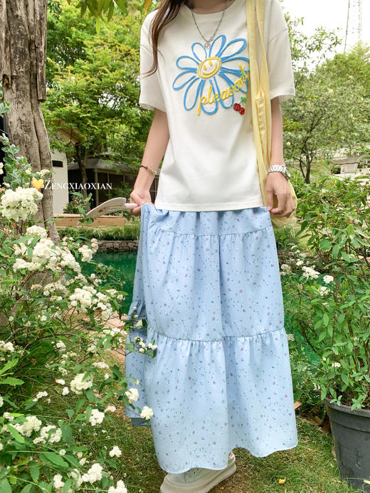 【129元任选2件】最后一波现货！蓝色碎花半身裙 商品图12