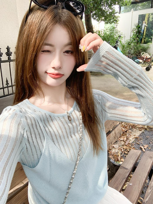 【129元任选2件】现货！简约高级感叠穿假两件长袖针织衫 商品图10