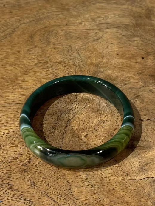 绿白双色缠丝玛瑙手镯，顺丰包邮 商品图13