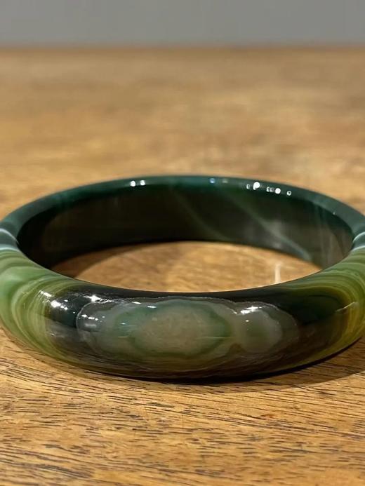 绿白双色缠丝玛瑙手镯，顺丰包邮 商品图6