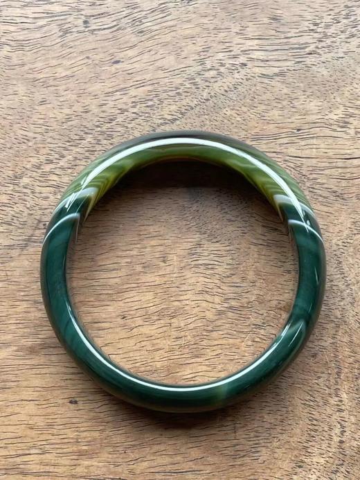绿白双色缠丝玛瑙手镯，顺丰包邮 商品图1