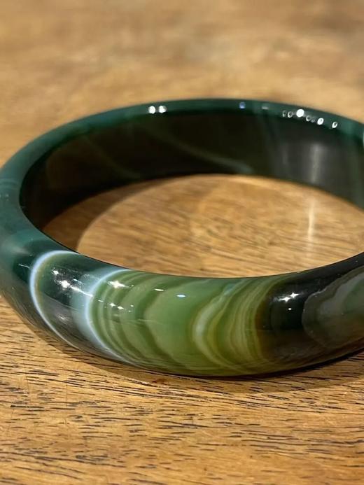 绿白双色缠丝玛瑙手镯，顺丰包邮 商品图7