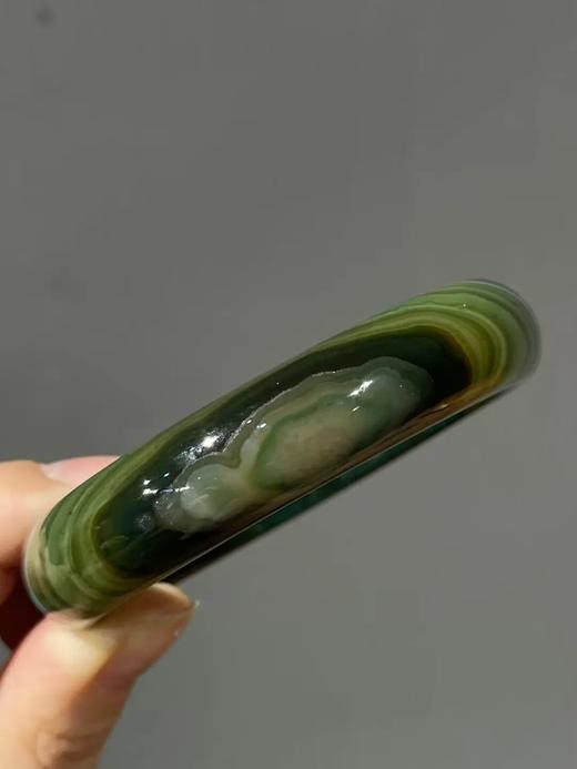 绿白双色缠丝玛瑙手镯，顺丰包邮 商品图4