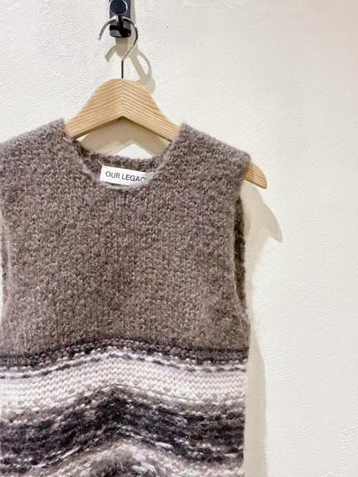 中性款条纹针织背心 商品图2