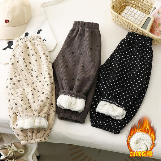 冬季宝宝男童儿童裤子女童卫裤加绒裤童裤新款保暖裤童装加厚外穿 商品图0