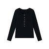 【99/2件】森岛 天丝莱赛尔羊毛针织衫 秋冬纯色条纹纽扣T恤修身弹力面膜衣 商品缩略图4