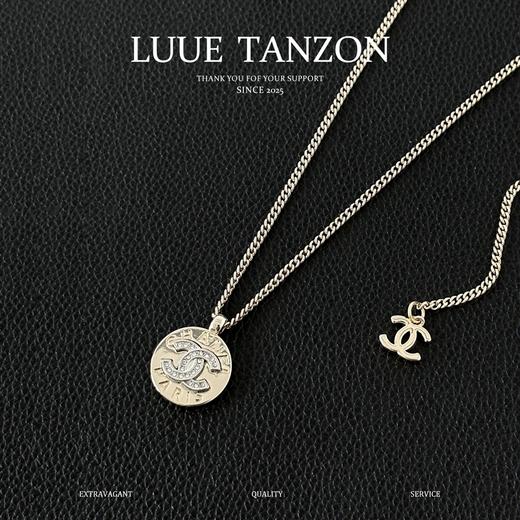 香奈儿 圆形设计项链男女同款情侣款金色-（XK） 商品图0