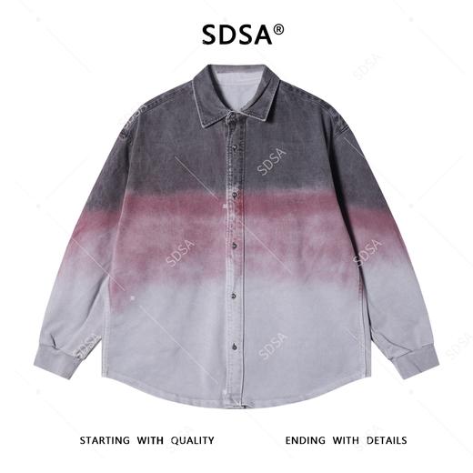 SDSA男士秋冬新款痞帅男装潮牌简约撞色纽扣翻领长袖衬衫百搭时尚 商品图1