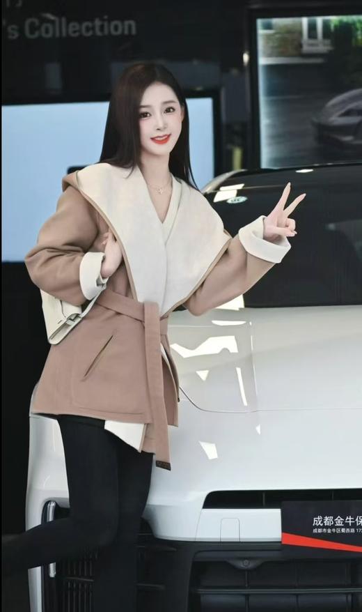 驴家 秋冬新款双面大衣 奶咖色小花双面长款/短款（SZX） 商品图2