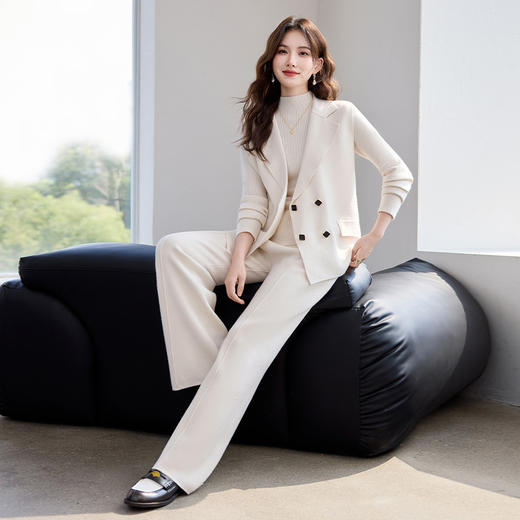 HR YBER601洋气时尚宽松版西装三件套装裤 商品图2