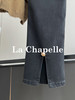 会员福利【小个子天菜】拉夏贝尔/La Chapelle高腰显瘦直筒烟管裤小个子牛仔裤秋季新款百搭九分裤 商品缩略图6