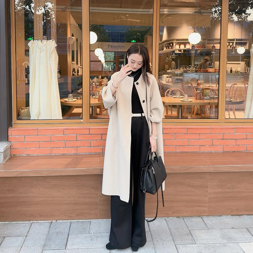 火桐hooton 高支高密 美丽诺绵羊毛微绒直筒裤/九分直筒88929&9919 商品图4