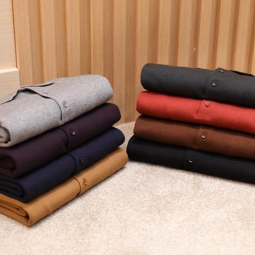 【优雅绅士意奢老钱风】 男士480g羊毛混纺针织长袖POLO衫   商品图3