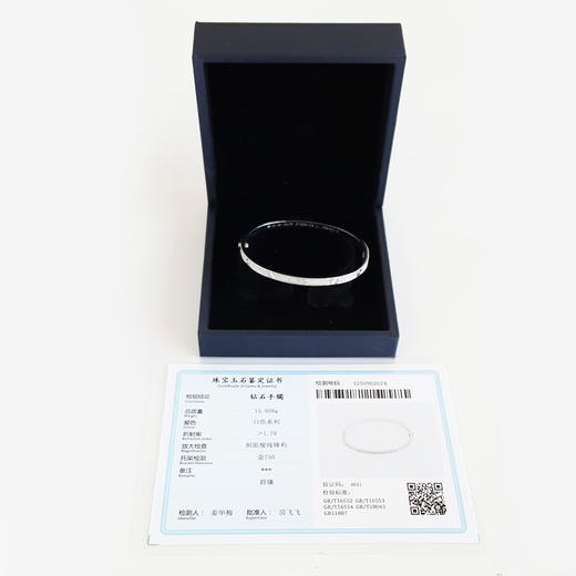 【天然正品】AU750白金时尚经典定制款窄版满天星LOVE钻石手镯300925NJS18 现售价：14800！ 商品图1