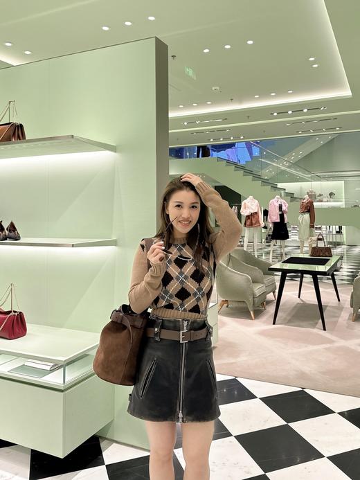 普拉达  25Fw早秋新款 拼色菱格挂毛logo针织衫（ZY*MM） 商品图4