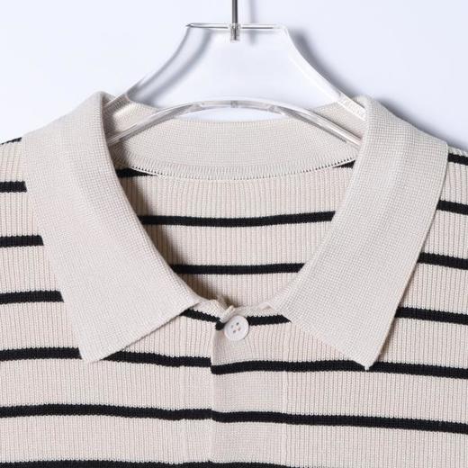 82510SDSA男士秋冬新款痞帅男装时尚简约撞色条纹翻领纽扣开衫针织毛衣 商品图2