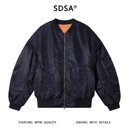 SDSA男士秋冬新款痞帅男装美式潮牌纯色拉链夹克外套百搭时尚上衣 商品图0