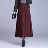 QYM ZS5501毛呢百褶裙高腰显瘦垂感压褶单层半身裙 商品缩略图0