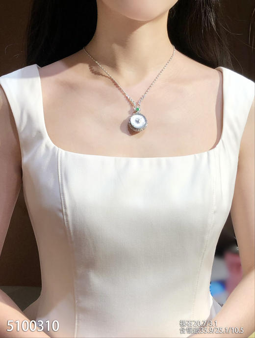 玻璃种木那雪花平安扣吊坠   82999【5100310】 商品图4