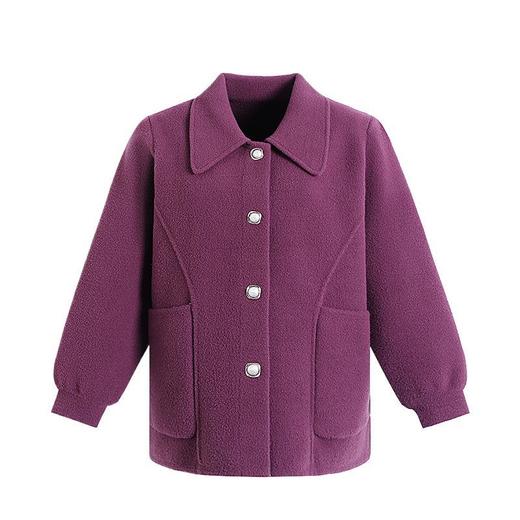 W369-613-118-188中年妈妈秋装外套女短款2025新款高贵中老年秋冬洋气呢子大衣 商品图4